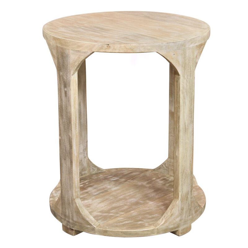 Alex Hamilton Jenna Round End Table with Shelf