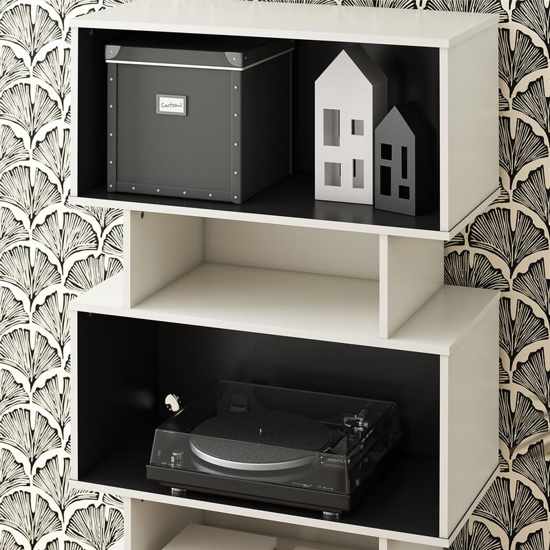 Shadow Gaming & Collectable Display Storage Bookcase, White and Matte Black