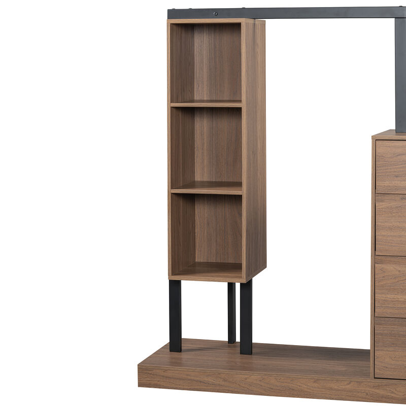 Merax Wardrobe with 4 Drawers and 3 Shelves