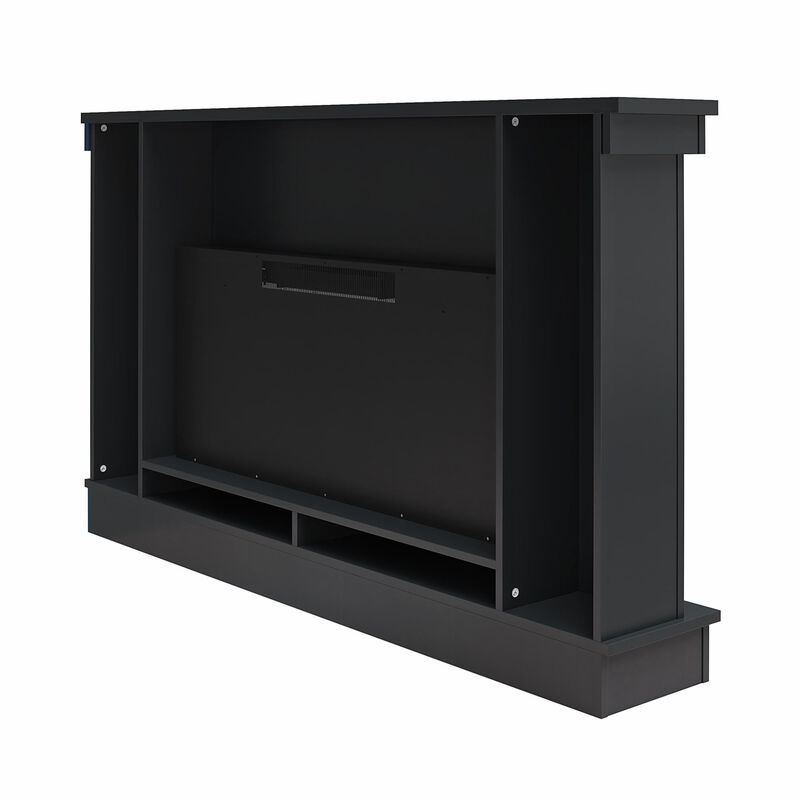 Novogratz Waverly Wide Mantel with Linear Electric Fireplace & Crystal Ember Bed