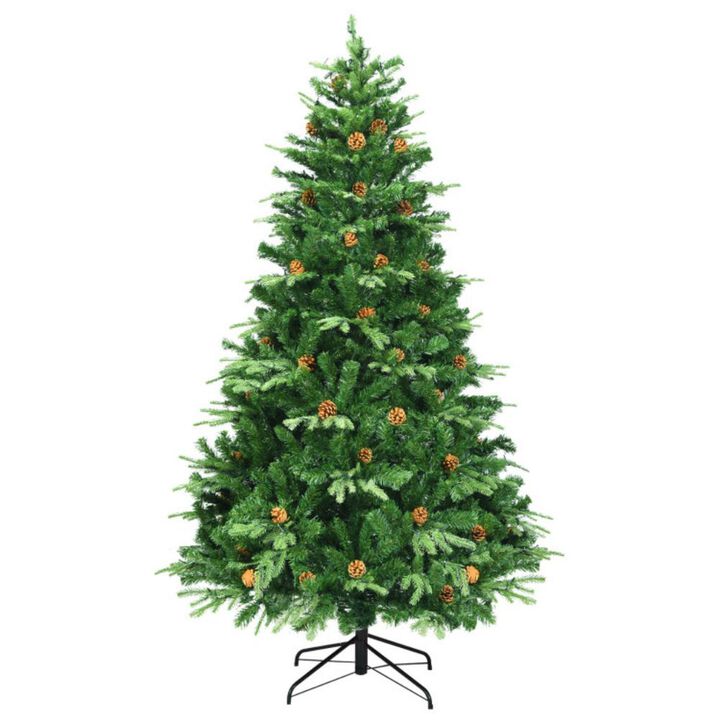 Artificial Christmas Tree with LED Lights and Pine Cones