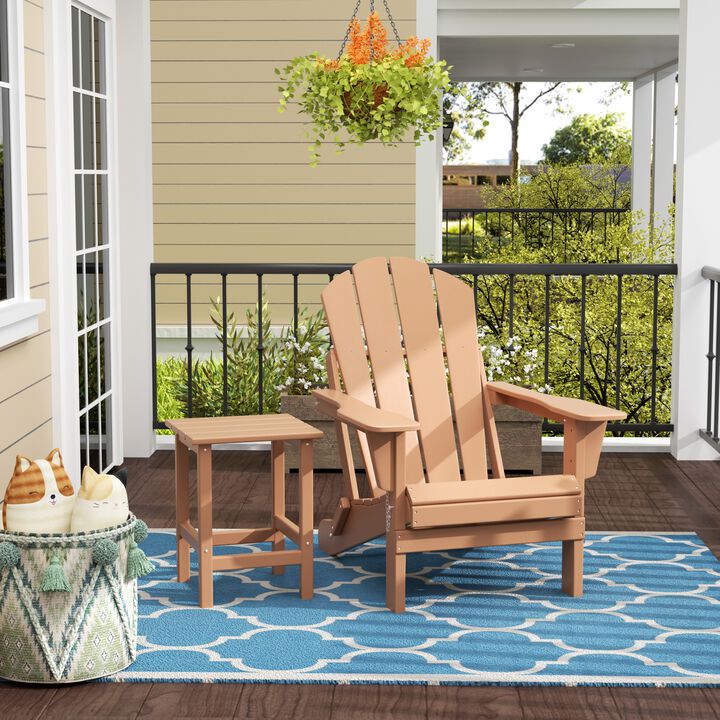 WestinTrends Outdoor Patio Adirondack Chair with Side Table