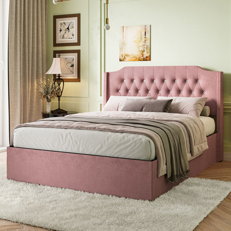 Merax Tufted Upholstered Platform Bed Frame with Headboard