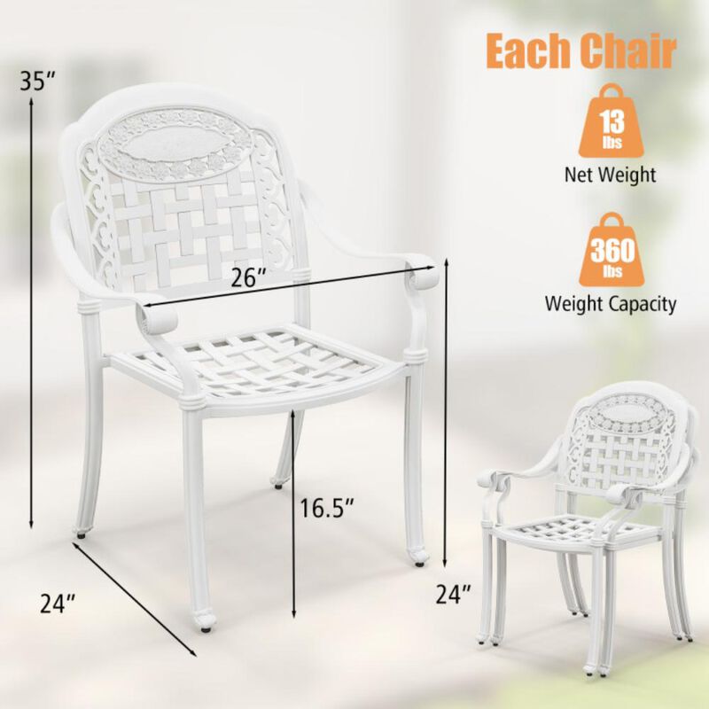 Hivvago Cast Aluminum Patio Chairs Set of 2 with Armrests