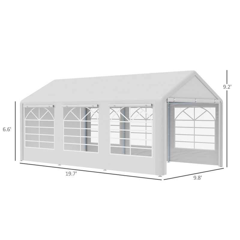 10' x 20' Gazebo Canopy, Carport & Party Tent with 4 Removable Side Walls
