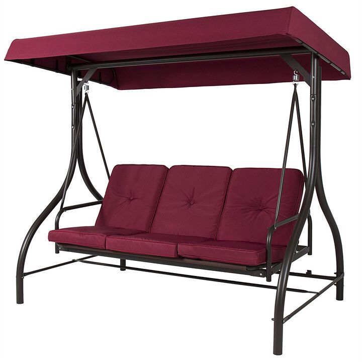 Outdoor Patio Deck Porch Canopy Swing with Cushions