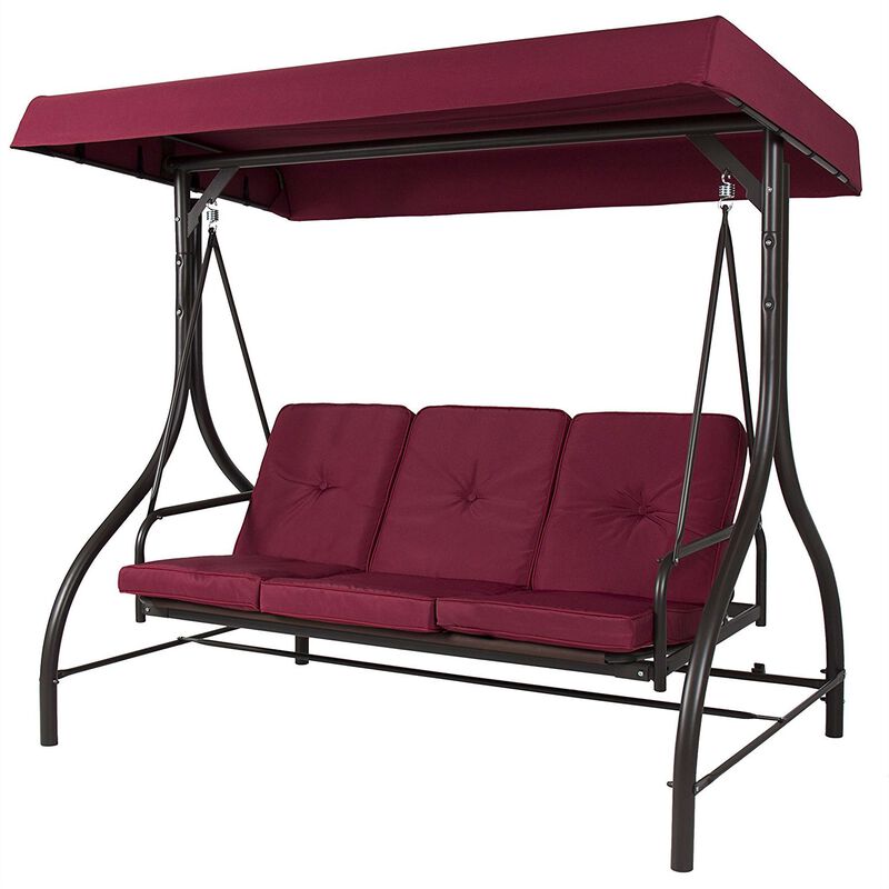 Outdoor Patio Deck Porch Canopy Swing with Cushions