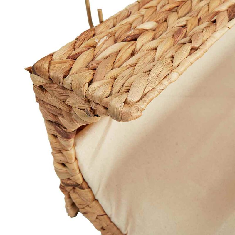 Cat Bed with Cushion Water Hyacinth 14.6"x7.9"x7.9"