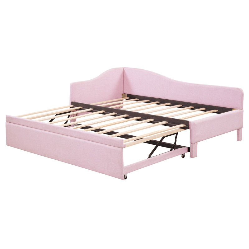 Merax Upholstered L-Shaped Daybed with Pop Up Trundle