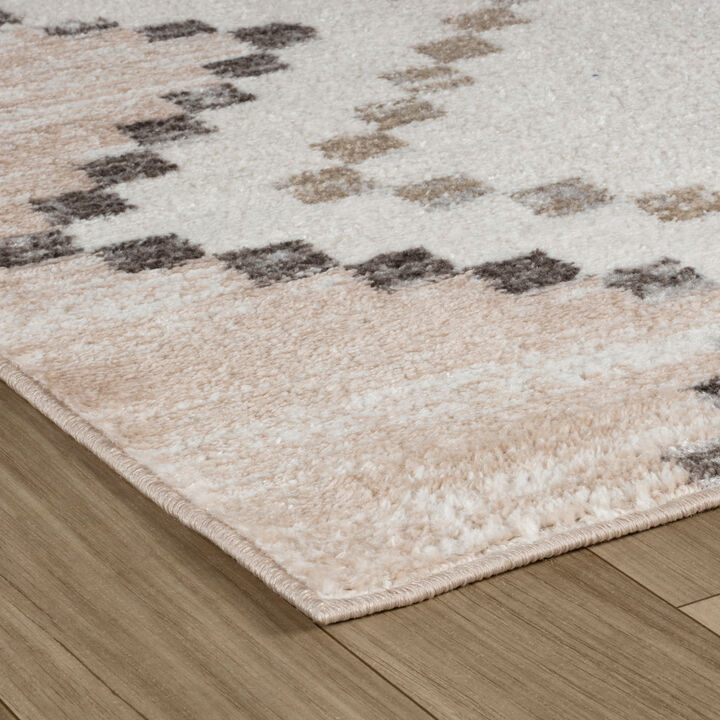 Cadence Abstract Boho Beige Brown Indoor Area Rug