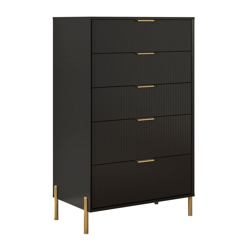 FESTIVO Modern 30" 5-Drawer Dresser Chest with Metal Handles