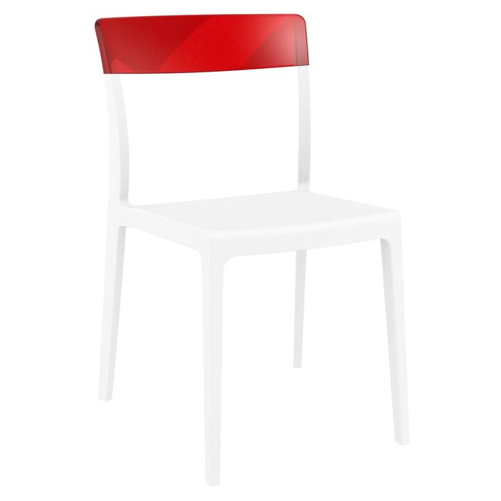33" White Outdoor Patio Dining Chair