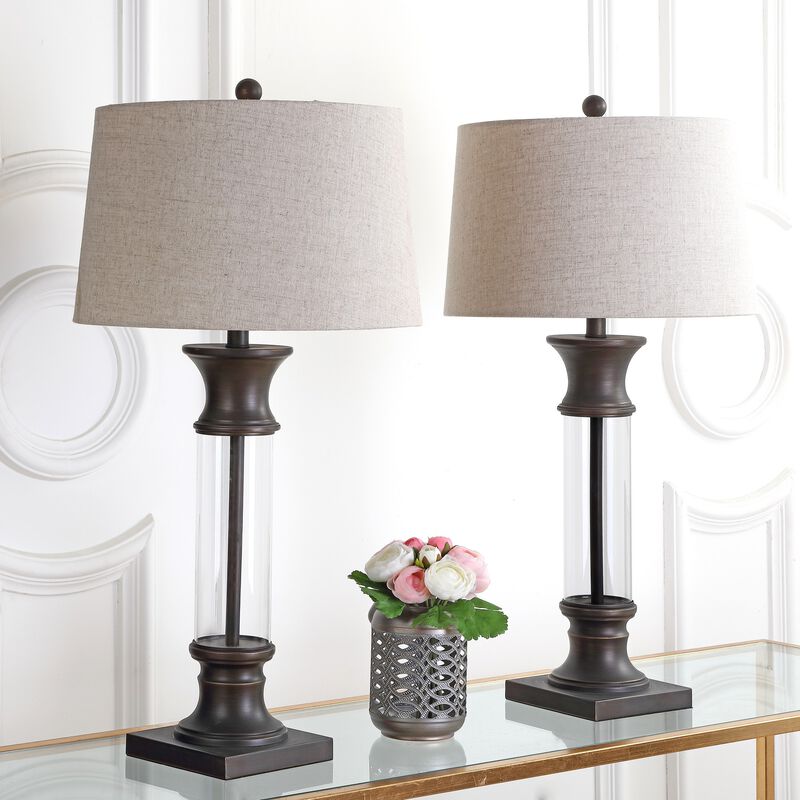 Hunter Metal/Glass LED Table Lamp (Set of 2)