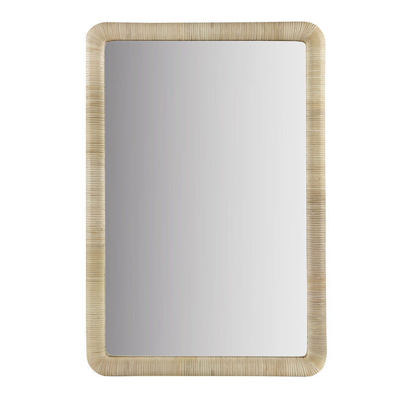 Gracie Mills Janell Serenity Reflected Natural Rattan Rectangle Wall Mirror