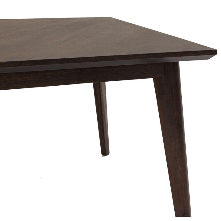 83 Inch Rectangular Mid Century Wooden Dining Table, Brown - Benzara
