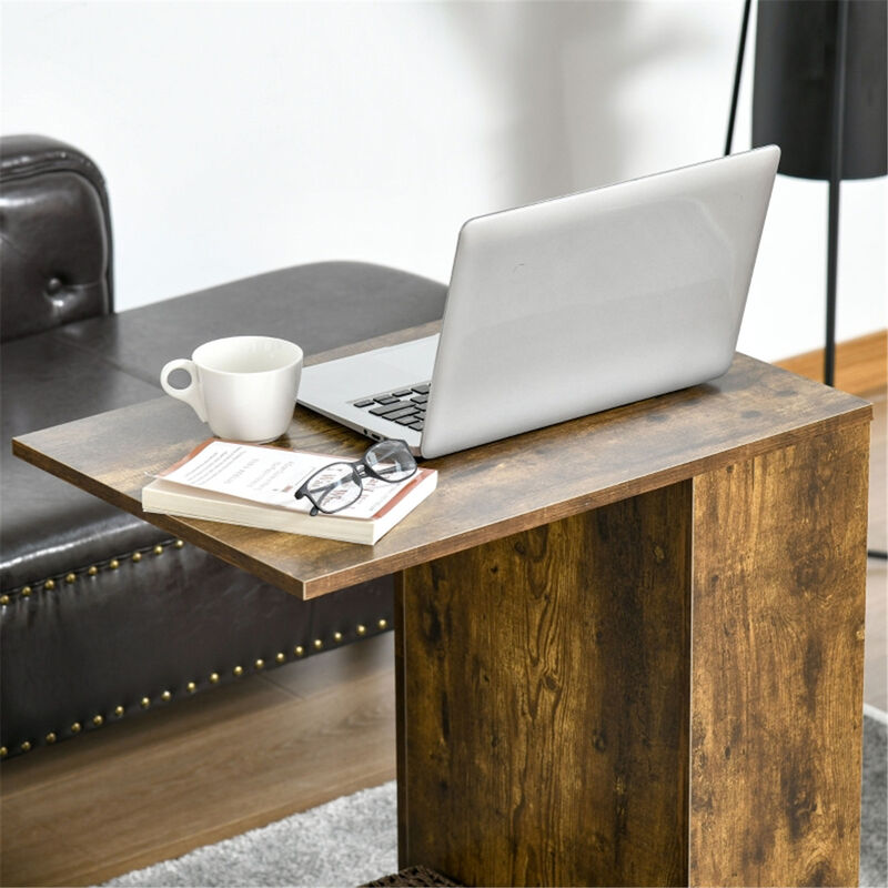 Modern C-Shaped Side Table, Space-Saving Snack & Laptop Stand