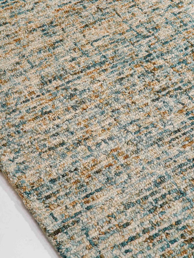 RUGSOTIC CARPETS HAND TUFTED WOOL ECO-FRIENDLY AREA RUGS  - 8'x10', Rectangle Shape, Blue & Beige, Solid Plain Design, High Pile Thick Handmade Area Rugs for Living Room, Bed Room (KWC111)
