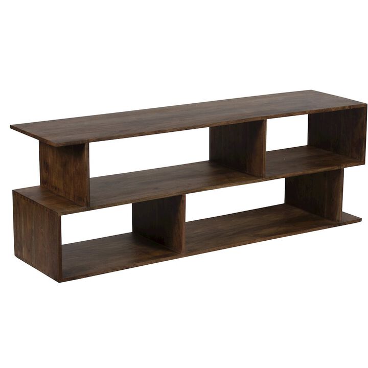 Porter Designs Portola Solid Acacia Wood TV Stand, Brown