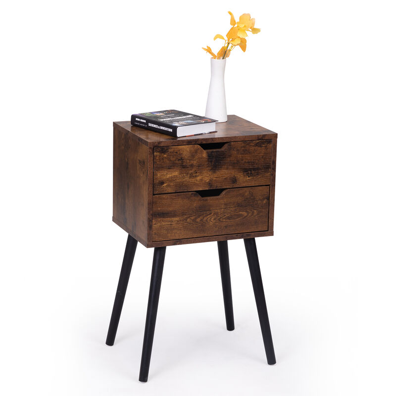 Streamdale 2-Drawer Nightstand in Rustic Brown