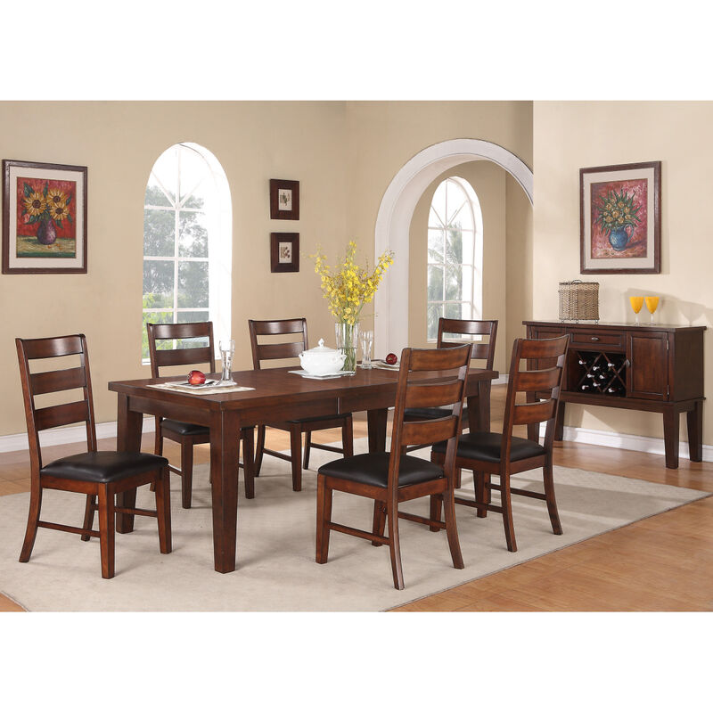 Sara Ladder Back Dining Side Chairs In Brown, Set Of 2