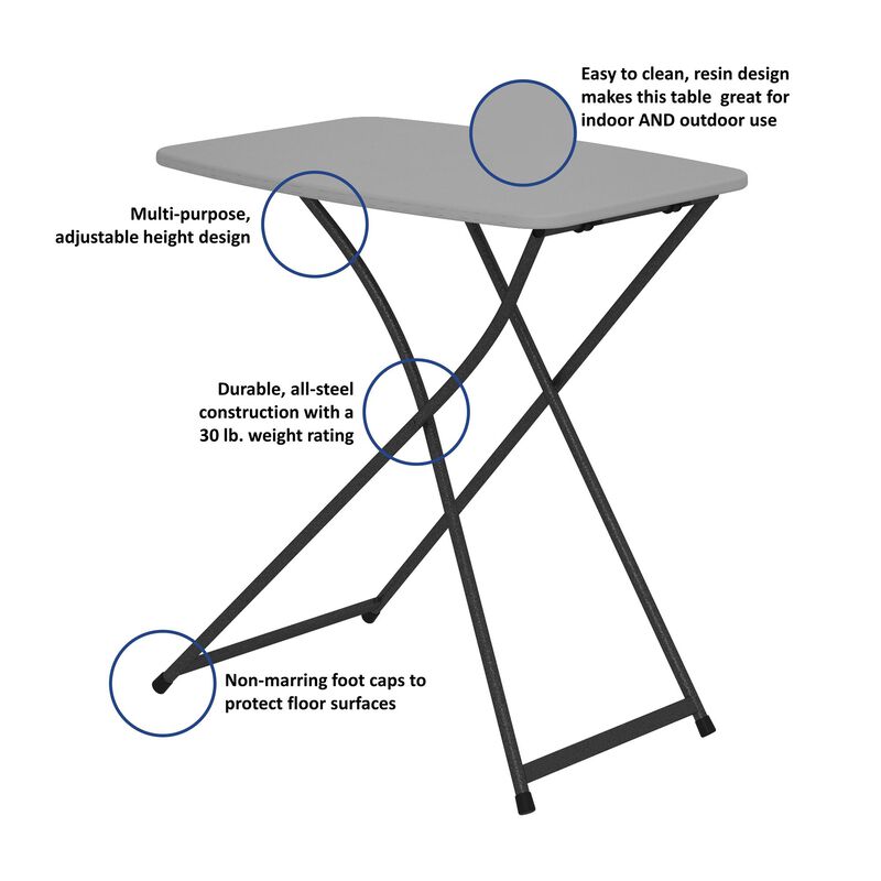 Personal Folding Activity Table with Adjustable Height