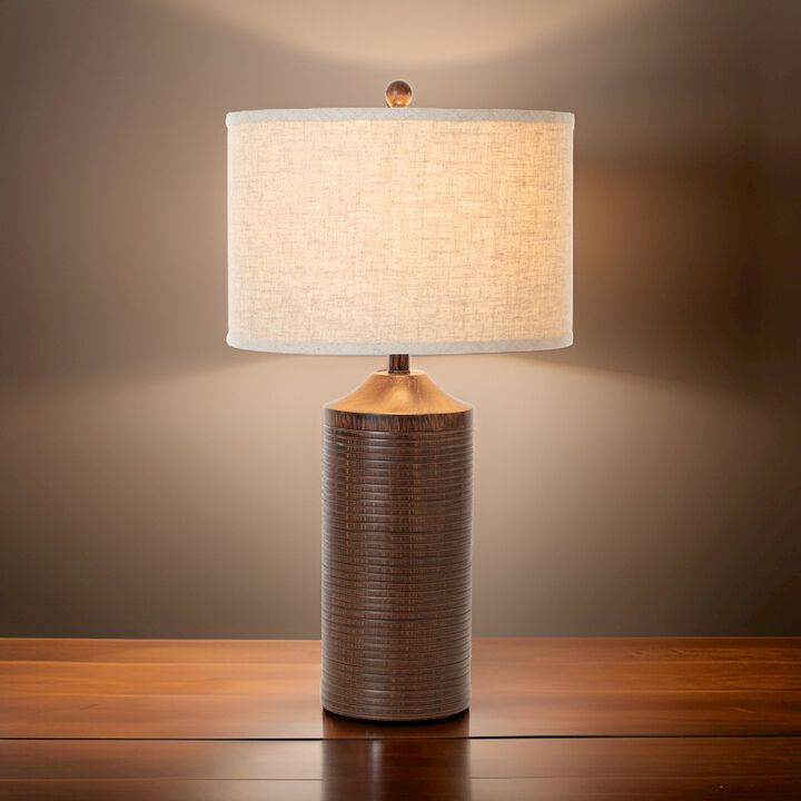 Lux Lighting Parker 31 Brown Polyresin with USB, (Set of 2)