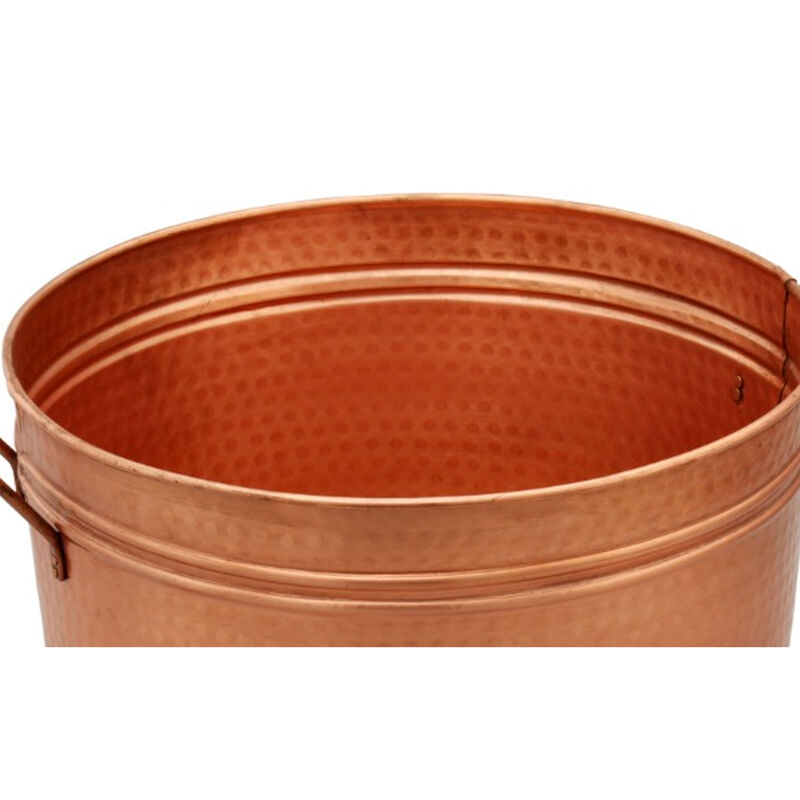 Hammered Pattern Galvanized Farmhouse Style Tub, Copper-Benzara