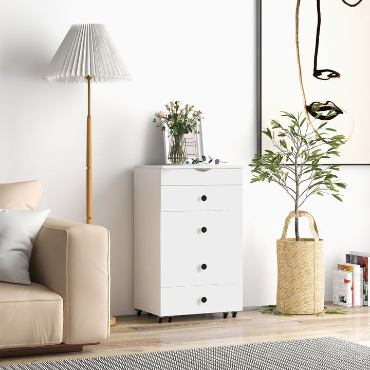 3-in-1 Vanity Set with Cushioned Stool and Flip-up Mirror