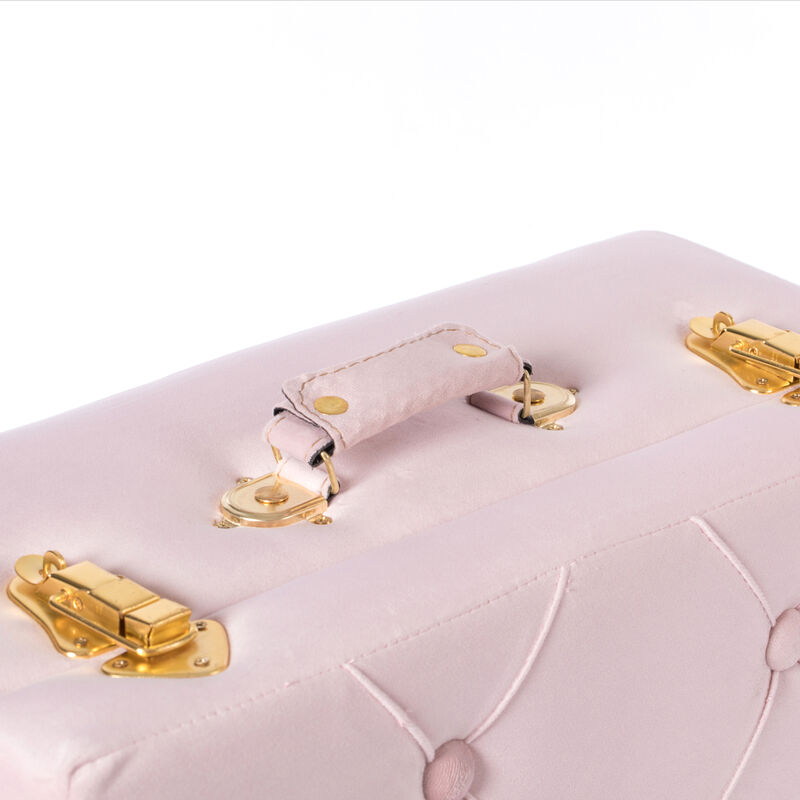Decorative Tufted Velvet Suitcase Treasure Chest Set of 2, Yellow
