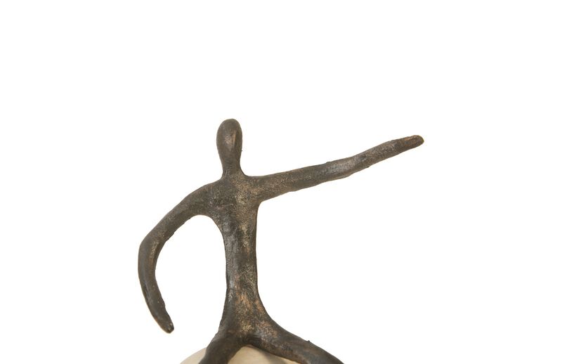 Abstract Extended Arm Figure on Bleached Wood