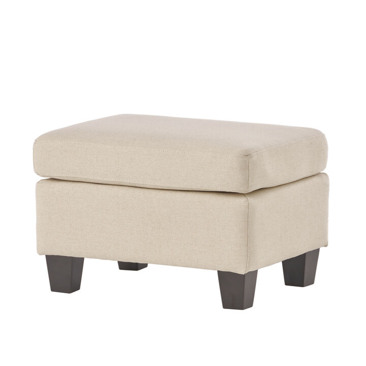 Cozy and Chic Ottoman Upholstered Elegance, Birch Wood Charm