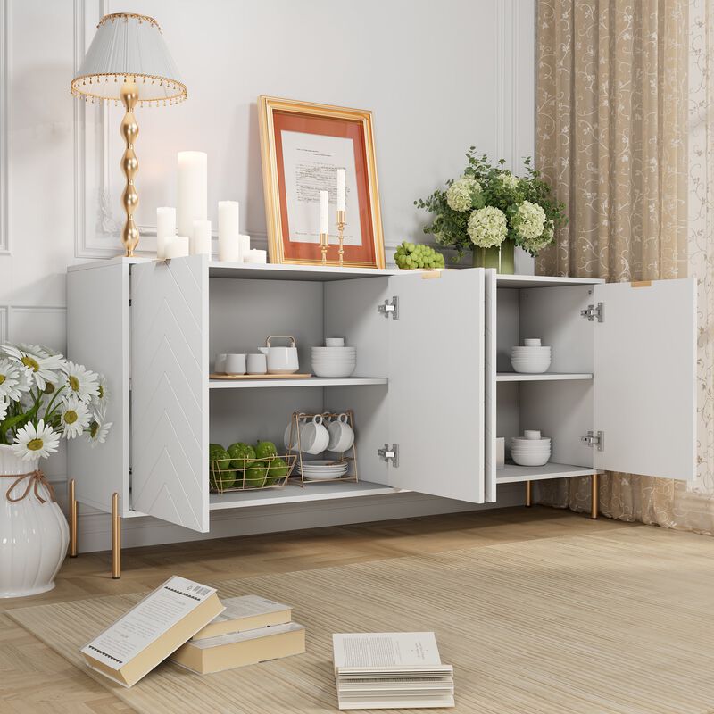4-Door Accent Cabinet More Large Storage Cabinet