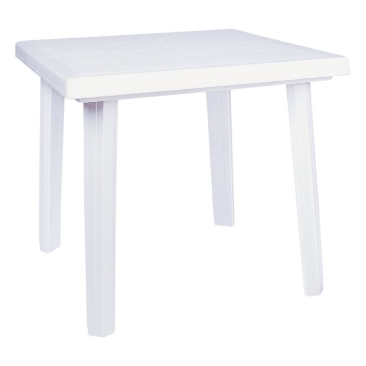 31" White Square Outdoor Patio Dining Table