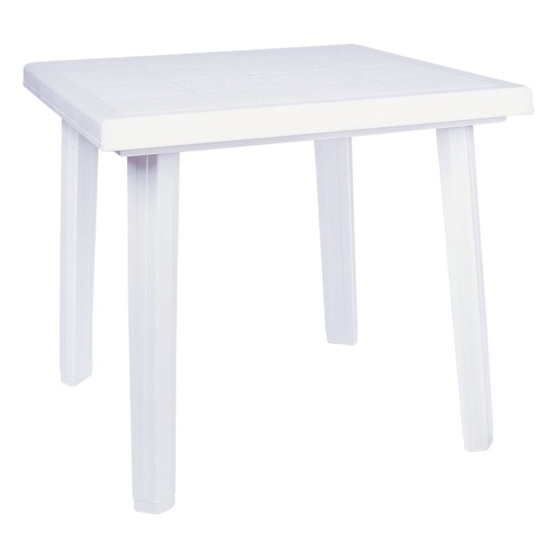 31" White Square Outdoor Patio Dining Table