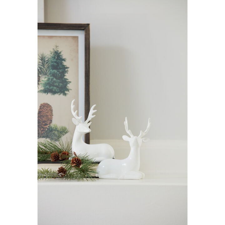 Decorative Resin Deer Figurines Set of 12 for Seasonal Accent