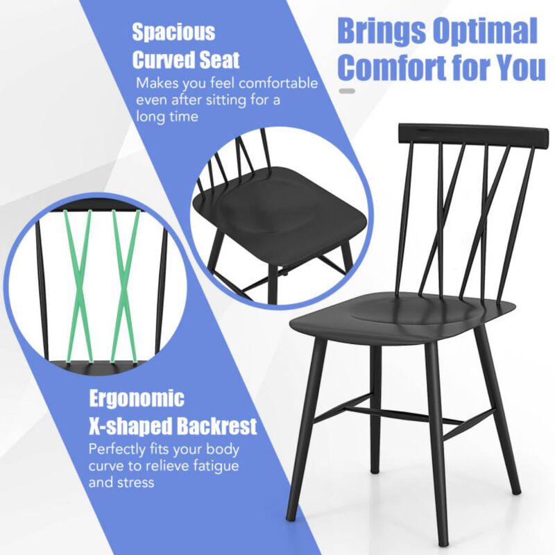 Hivvago Set of 2 Modern Dining Chairs with Backrest