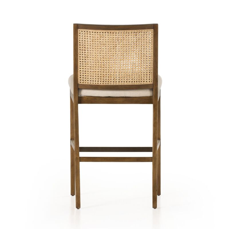 Antonia Cane Armless Bar Stool in Brown