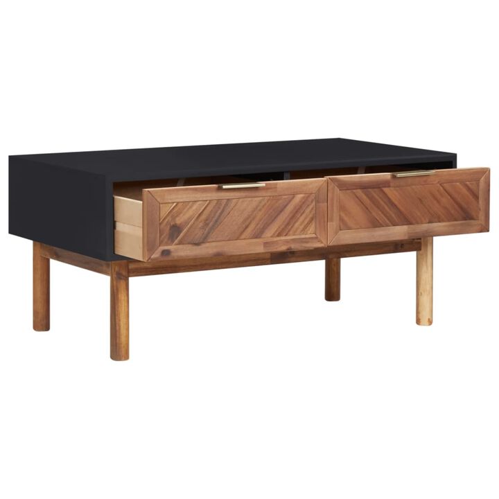 vidaXL Coffee Table 35.4"x19.7"x15.7" Solid Acacia Wood and MDF