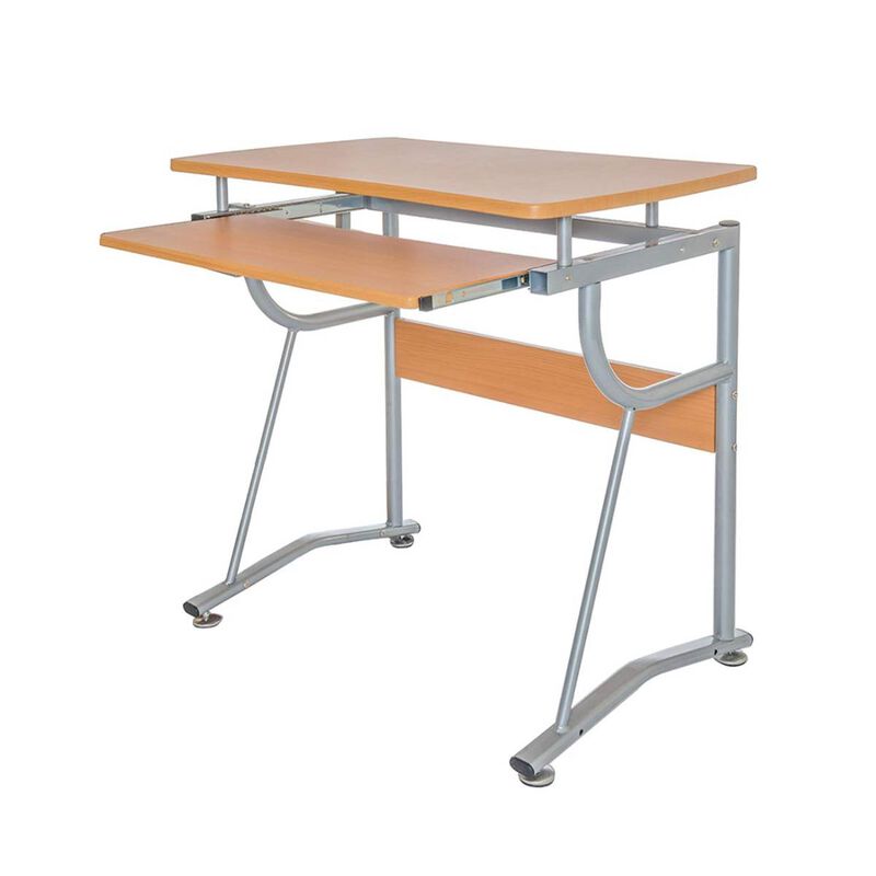 Hivvago Compact Contemporary Computer Desk in Light Cherry Finish