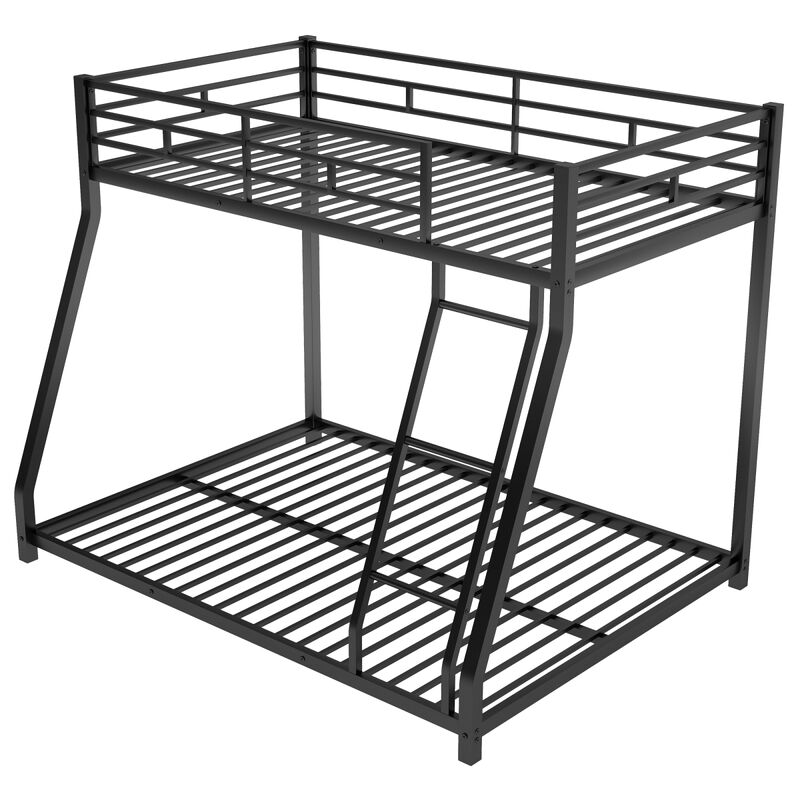 Metal Floor Bunk Bed, Twin Over Full