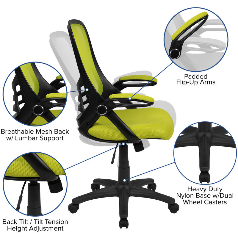 Porter High Back   Mesh Ergonomic Swivel Office Chair with Frame and Flip-up Arms