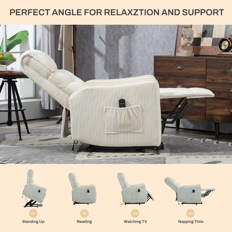 Mondawe Electric Recliner Chairs, Side Pocket Power Chaises Pocket Springs Seat Cushion
