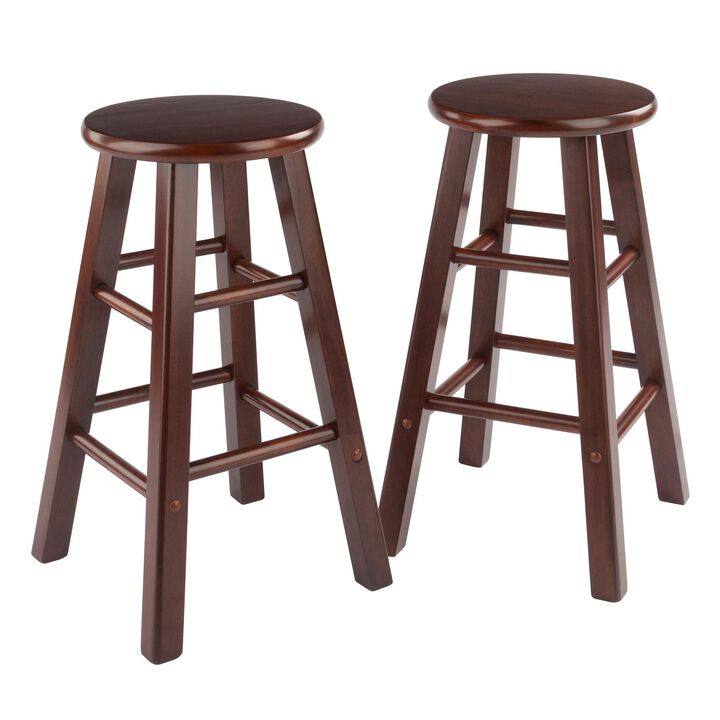 Casafoyer Winsome Wood Element Counter Stools - Stylish, Durable, Walnut Finish (Set of 2)