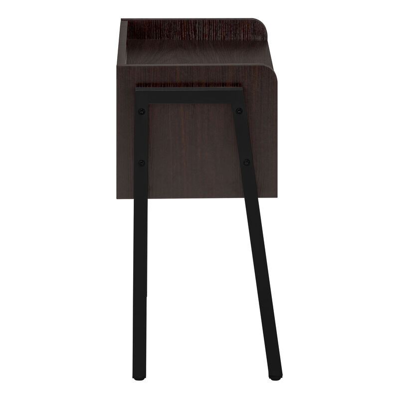 Monarch Specialties I 3593 Accent Table, Side, End, Nightstand, Lamp, Living Room, Bedroom, Metal, Laminate, Brown, Black, Contemporary, Modern