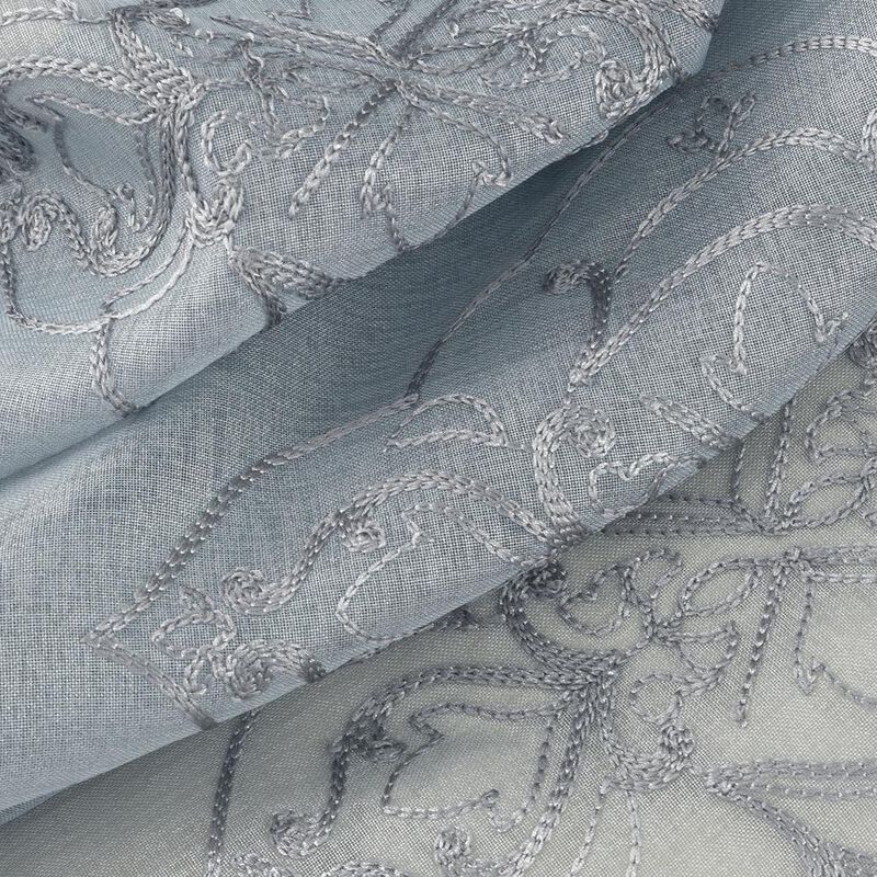 RT Designers Collection Andrea Emb Metallic Doily Rod Pocket Room Darkening Curtain Panels for Bedroom 54" x 95" Silver