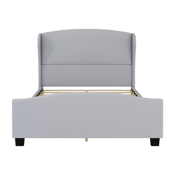 Merax High Headboard Wingback Linen Upholstered Platform Bed