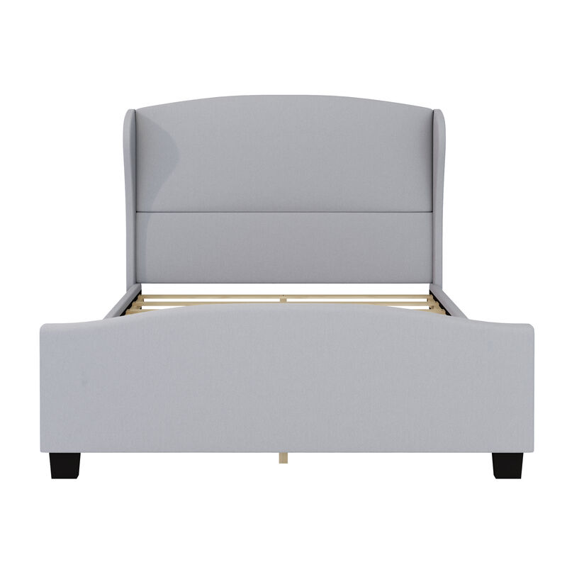 Merax High Headboard Wingback Linen Upholstered Platform Bed
