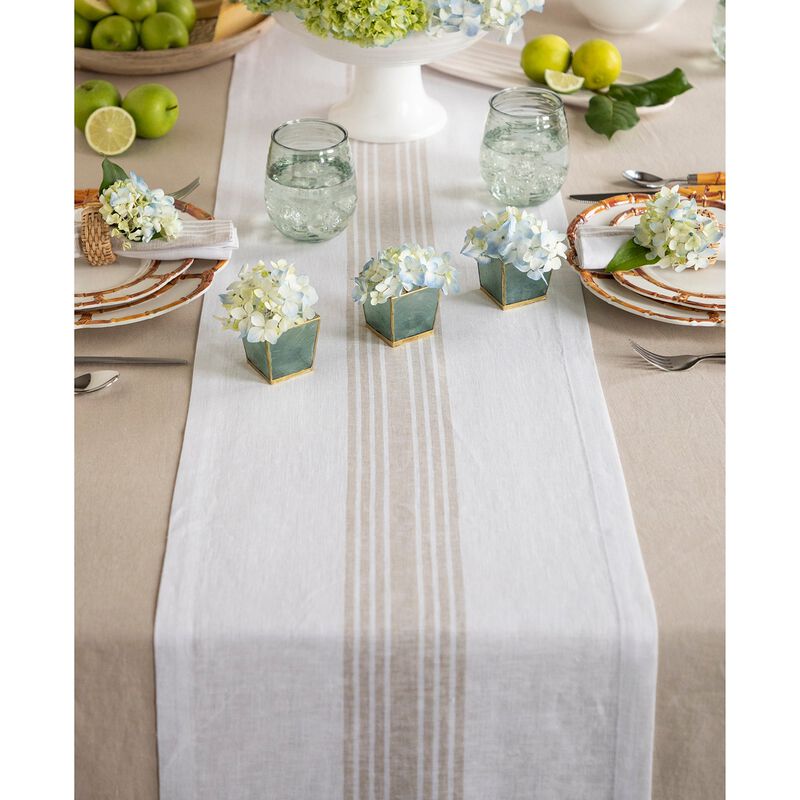 Solino Home 100% Pure Linen Table Runner | Farmhouse