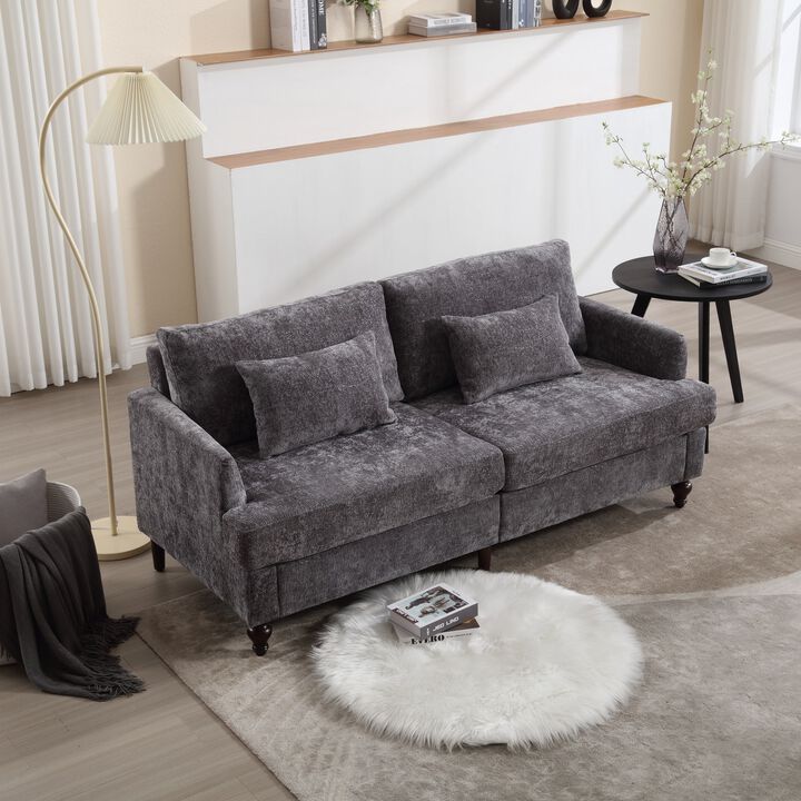 Mondawe Mid Century Chenille Fabric Loveseat Sofa, 2-Seat Upholstered Modern Couch