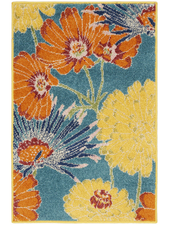 Allur ALR06 Turquoise/Multicolor 2' x 3' Rug
